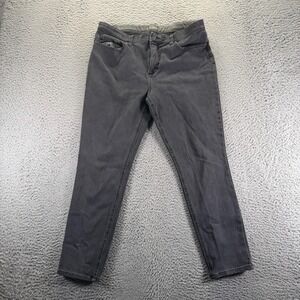 Lee Jeans Womens 16 Black Cotton Denim Skinny Slim Fit Mid-Rise Workwear Stretch